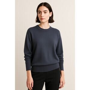 Modern Citizen Side-Zip Soft Knit Sweatshirt Small in Slate Blue Side Zippers